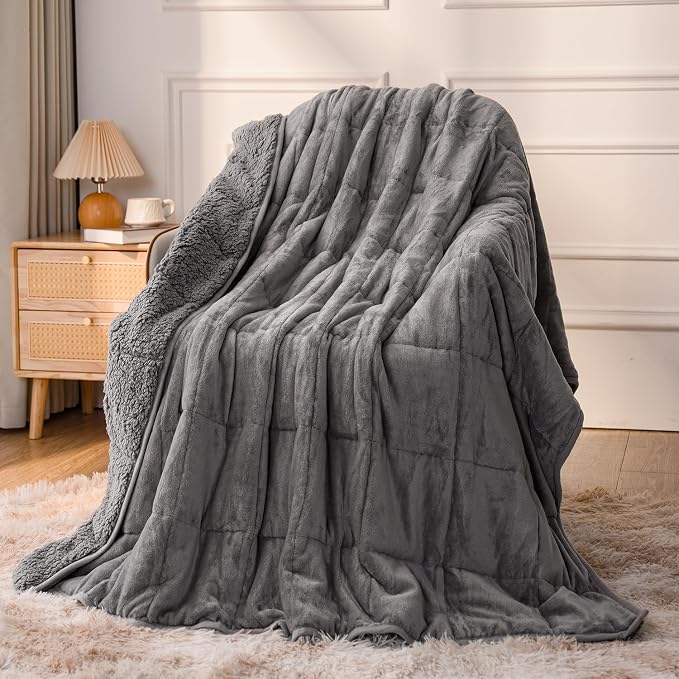 Sivio Weighted Blanket for Adult, 15 lbs Sherpa Heavy Blanket - Image 2