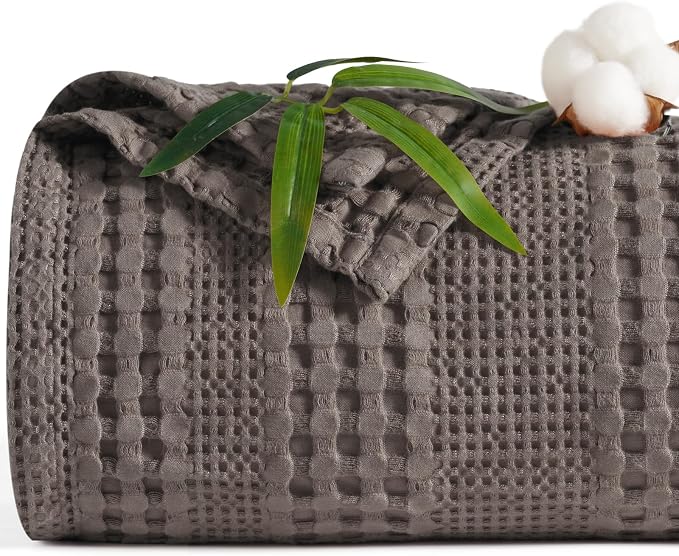 PHF Cooling Waffle Blanket Twin Size, Lightweight 60% Rayon from Bamboo & 40% by PHF