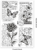 GLOBLELAND Vintage Floral Clear Stamp Art Words Transparent Silicone Stamp - Image 6