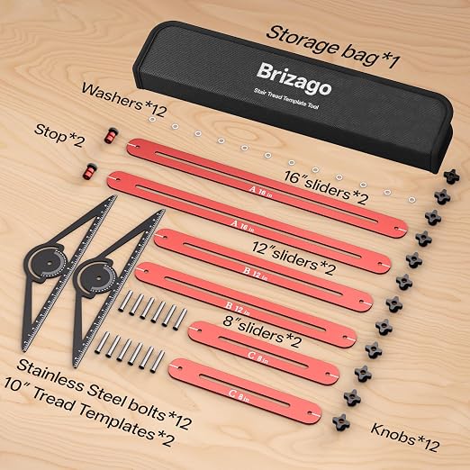 Stair Tread Template Tool, Precision Angle Length Depth Measuring Gauge Tool - Image 7