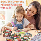 ijbnhd 8 PCS Christmas Diamond Art Coasters Kit - Image 5