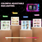 34" Display Cabinet with Glass Doors, 4-Tier Curio Cabinet with Many Color - Image 4