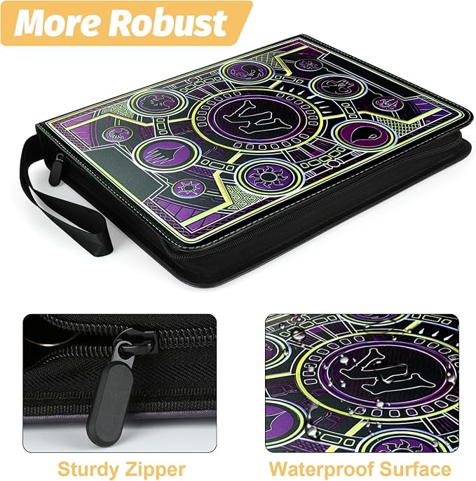 9 Pocket Card Binder, Trading Card Binder Premium 720 Double PU Card Collection - Image 3