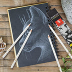 MARKART Professional White Charcoal Pencils Set, 5 Pieces Sketch Highlight - Image 5