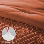 Zzlpp Full Comforter Set 7 Pieces, Burnt Orange Tufted Bed in a Bag - Image 6