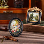 Qunclay Vintage Mini Picture Frames Set of 4, Round Rectangle Ornate Small - Image 5