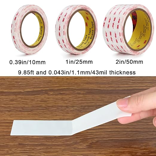 3M Double Sided Tape 1in X 9.85ft，Heavy Duty Removable Mounting Tape, Picture - Image 2