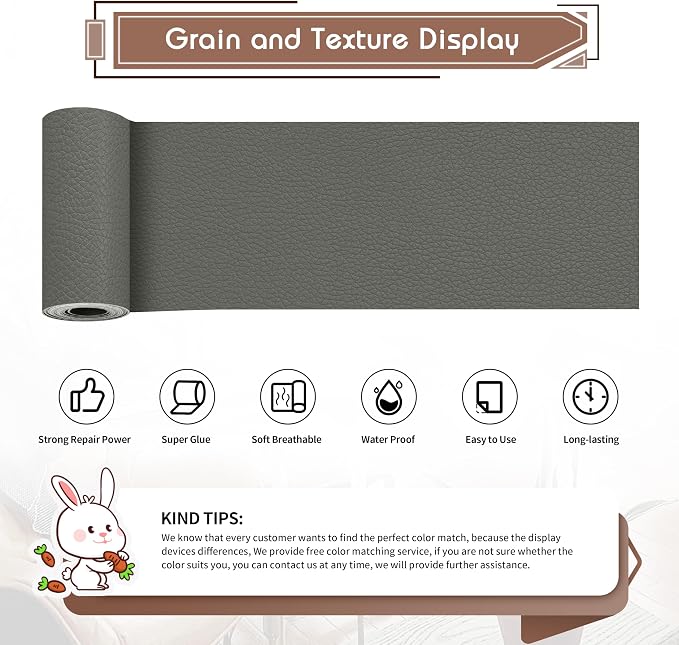 KING MOUNTAIN Leather Repair Patch, 4 x 63 Inches self Adhesive Leather Repair - Image 2