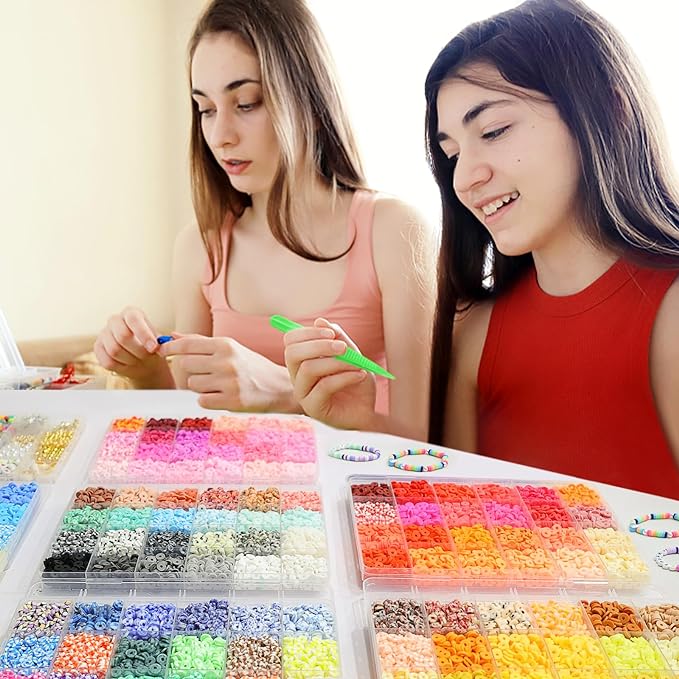Redtwo 45000 Pcs 192 Colors Clay Beads Bracelet Making Kit | 9 Boxes Friendship - Image 5