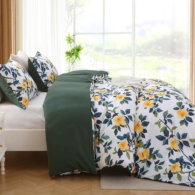 Duvet Cover King Size, Reversible Floral Vintage Duvet Cover Set - Image 2