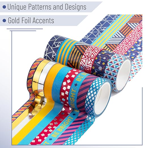 Mr. Pen- Washi Tape Set, 15 Rolls, Metallic Foil | 5 Yards/Roll, Washi Tape - Image 3