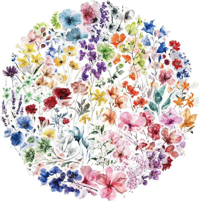Transparent Flora Scrapbook Stickers Aesthetic Flowers Stickers | Transparent & by Unknown