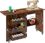 VIVOHOME Folding Sewing Table for Sewing Machine, Sewing Desk by VIVOHOME