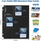 50 Pack 9 Pocket Page Protector, 900 Pockets Black Trading Card Sleeves Pages - Image 2