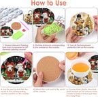 8 PCS Christmas Diamond Art Coasters Kits Highland Cows Coaster Kits | Diamond - Image 3