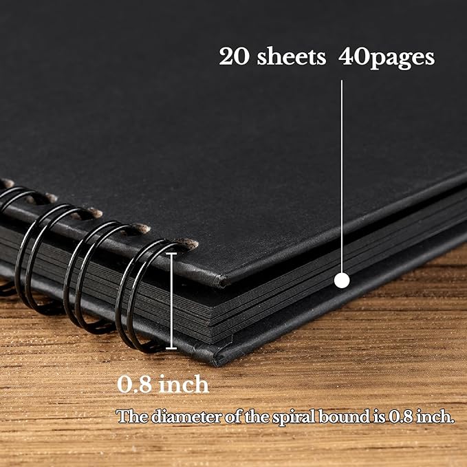 potricher 7 x 7 Inch DIY Scrapbook Album 40 Pages Hardcover Kraft Paper Scrap - Image 4
