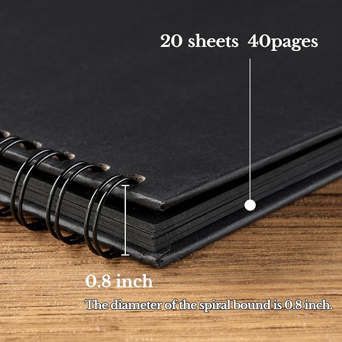 potricher 7 x 7 Inch DIY Scrapbook Album 40 Pages Hardcover Kraft Paper Scrap - Image 4