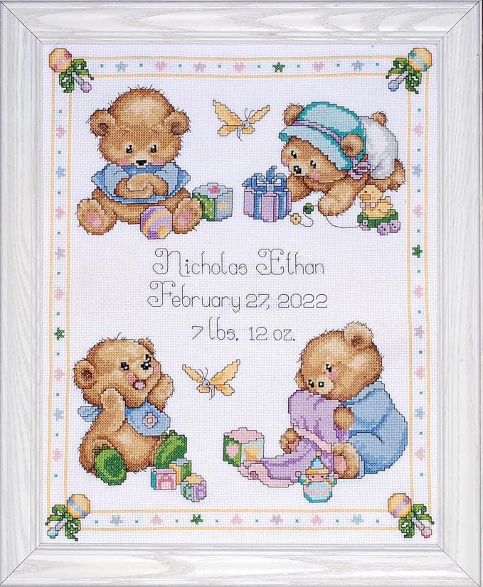 Baby Bears Sampler Counted Cross Stitch Kit by Design+Works+Crafts