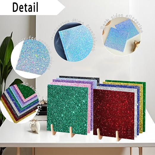 Glitter Acrylic Sheets, 7.87"x7.87", Translucent Cast Acrylic, - Image 3