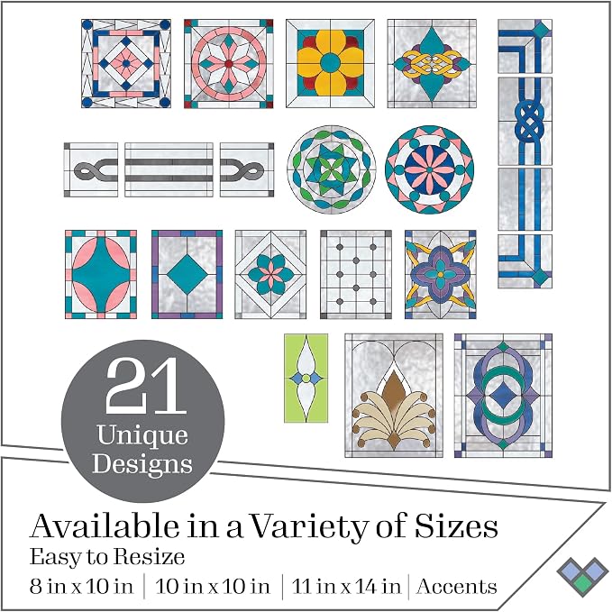 Gallery Glass Stained Glass Pattern Set, Architectural 3 Piece Pattern Set - Image 2