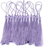 VAPKER 100 Pieces Purple Silky Handmade Soft Tassels 13cm/5-Inch - Image 5