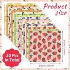 HunnmingRe 20 Pcs 10''x10'' Summer Fruit Quilting Fabric Square Lemon - Image 2