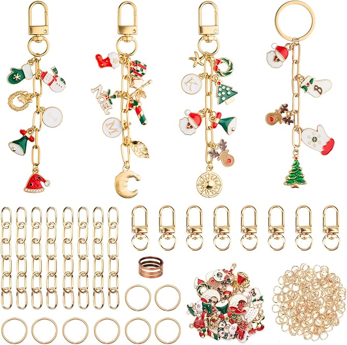 HOMAR 105Pcs DIY Keychain Making Kit Bag Charm Jewelry Chain Making 30 Charms 8 by HOMAR