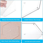 BENECREAT 6Pcs Mixed Sizes Hexagon Quilting Template Transparent Pressure Plate - Image 5