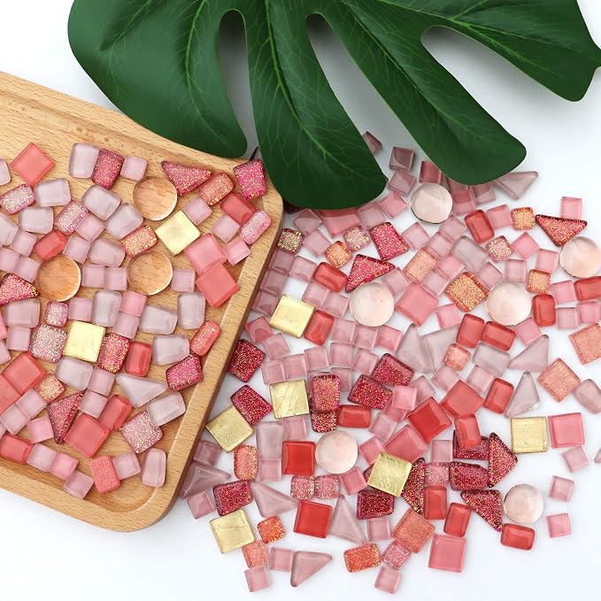 LITMIND Assorted Pink Irregular Crystal Mosaic Tiles, 9oz Value Pack - Image 3