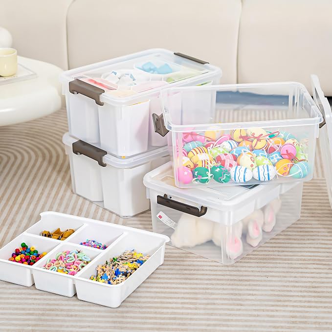 Citylife 17QT 4Packs Clear Craft Organizers and Storage Bins - Image 8