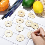 100 Pcs Unfinished Wood Cutouts Donut Wooden Shapes Dessert Wood Crafts - Image 7