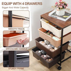 SYKIARIOL Utility Cart with 4 Drawers, Rolling Storage Cart with Drawers - Image 5