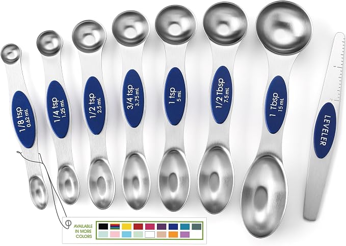 Spring Chef Stainless Steel Magnetic Measuring Spoons Set of 8 by SpringChef