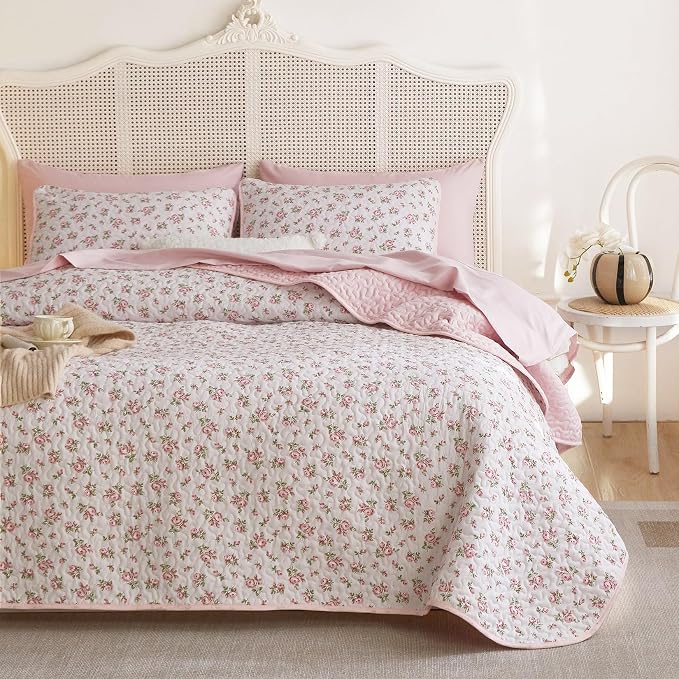 Wake In Cloud - Floral Quilt Set, Coquette Cottagecore Shabby Chic Flower - Image 2