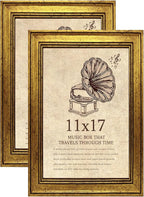 11x17 Picture Frame with Real Glass set of 2-Vintage Frames by TKYGU