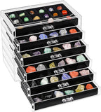Bfttlity Acrylic Rock Display Case, 108 Grids Rock Collection Box by Bfttlity