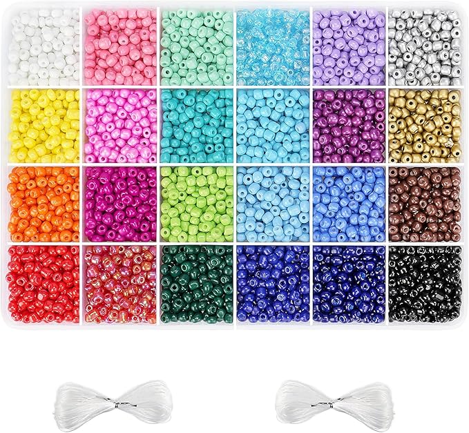 4500pcs Seed Beads 24 Colors 4mm Round Beads by Unknown