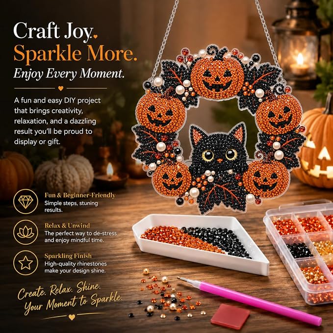 JJFox Diamond Art Hanging Kit for Adult, Special Shaped Rhinestone, DIY Acrylic - Image 6