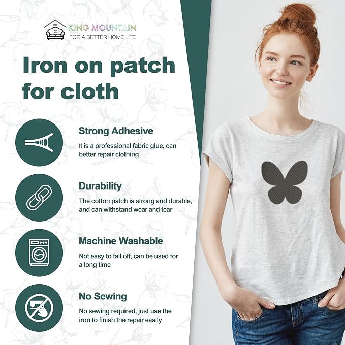 Iron on Patches for Clothes, 8 Pieces Patches for Cloth, 100% Cotton Fabric - Image 2