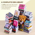 1:12 Scale Mini Desk Set with 100 Mini Books & 2 Bookshelves — Miniature - Image 4