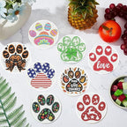 8 PCS Diamond Art Coasters Kit, Cute Paw-Shaped Diamond Painting Coasters - Image 5