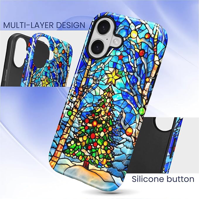 Case for iPhone 17, Scratch Resistant Hybrid Double Layer Hard Shell，Christmas - Image 4