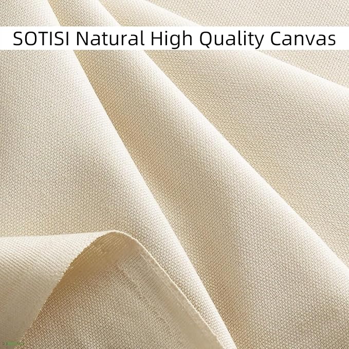 Canvas Fabric, Premium 10oz Natural Cotton Duck Canvas Fabric 62'' Wide - Image 2