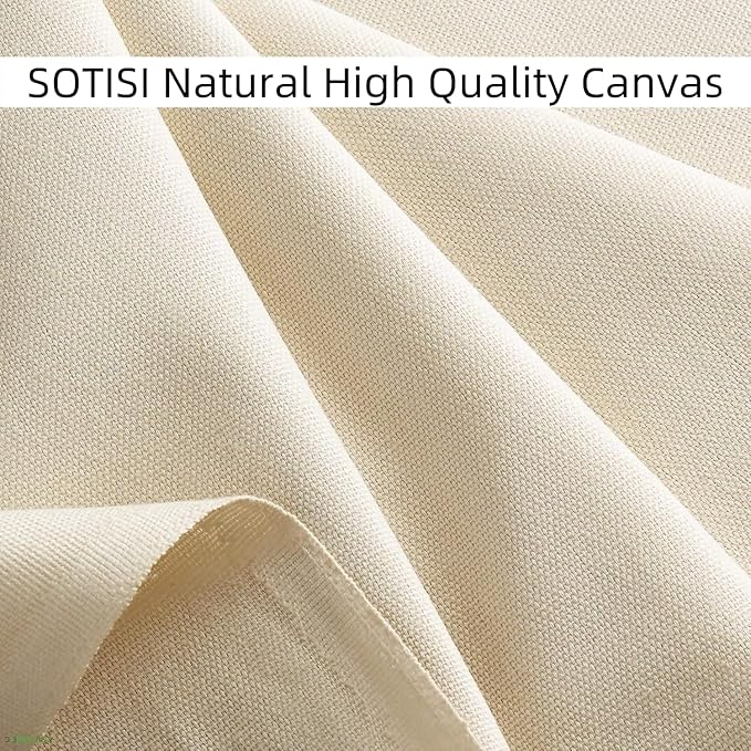 Canvas Fabric, Premium 10oz Natural Cotton Duck Canvas Fabric 62'' Wide - Image 2
