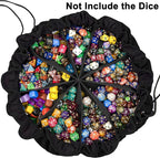 SIQUK Large Dice Bag with Pockets Drawstring Dice Bag DND Big Capacity Storage - Image 2