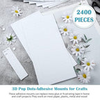 Outus 2400 Pieces Foam Dots Dual-Adhesive 3D Foam Tapes Pop Dots Adhesive Mount - Image 3