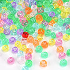 1000+ Pieces Clear Pony Beads Bulk, 9 Colors 6x9mm Transparent Acrylic Bead - Image 6