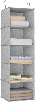 5-Shelf Hanging Storage Closet Organizer, Linen Rv Storage and Organization for Wardrobe, Inside, Camper Accessories, Nursery, Baby Room