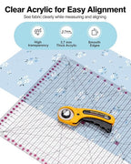 Quilting Rulers 12.5" x 12.5", Slotted Quilting Ruler - Image 6