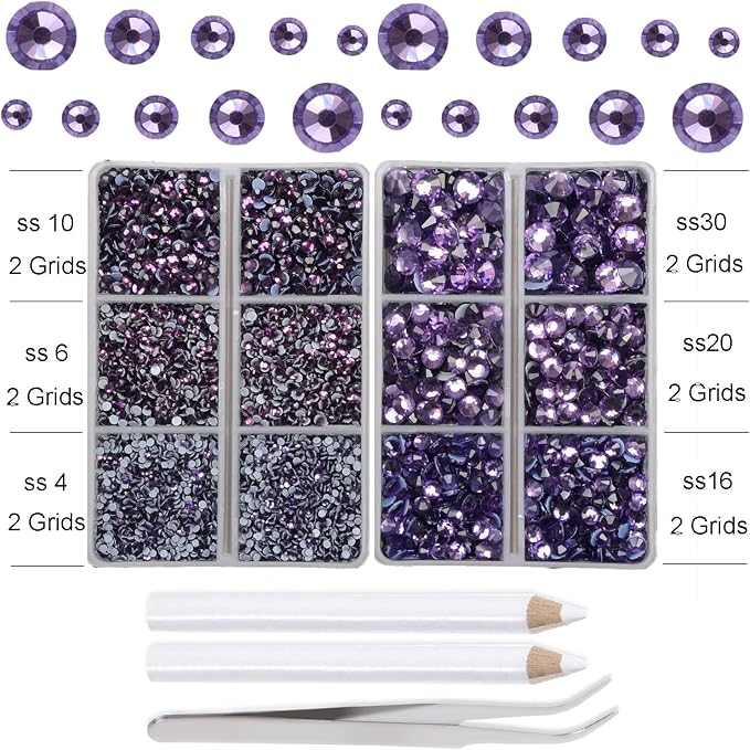 10000Pcs 2-Boxes Mixed Size Hot Fix Round Crystals Gems Glass Stones Hotfix - Image 3